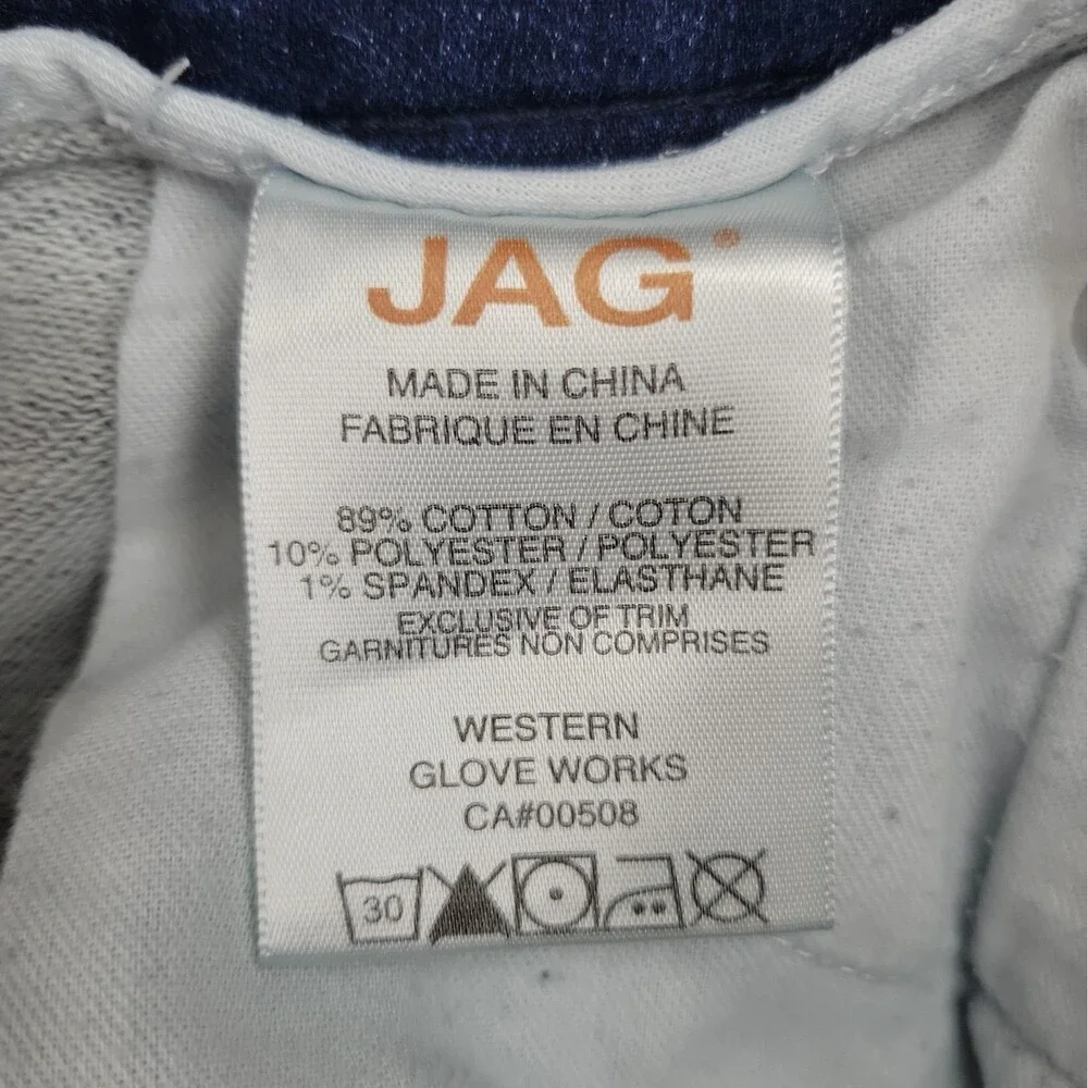 Jag Womens Pull On Jeans Size 10 High Rise Skinny Western Glove Works 30x29
